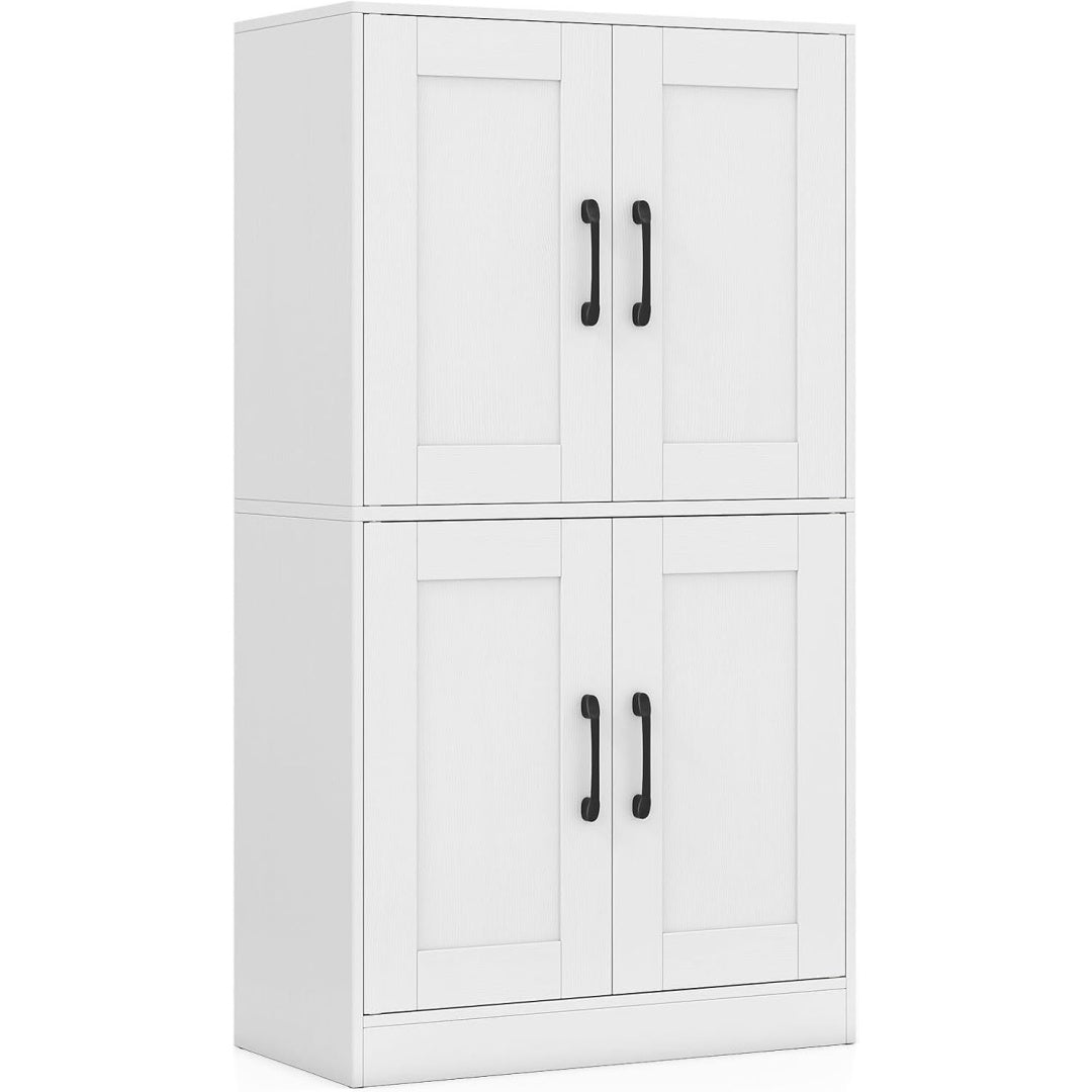 Une touche de caractere, buffet avec portes, avec etageres dans un ton blanc