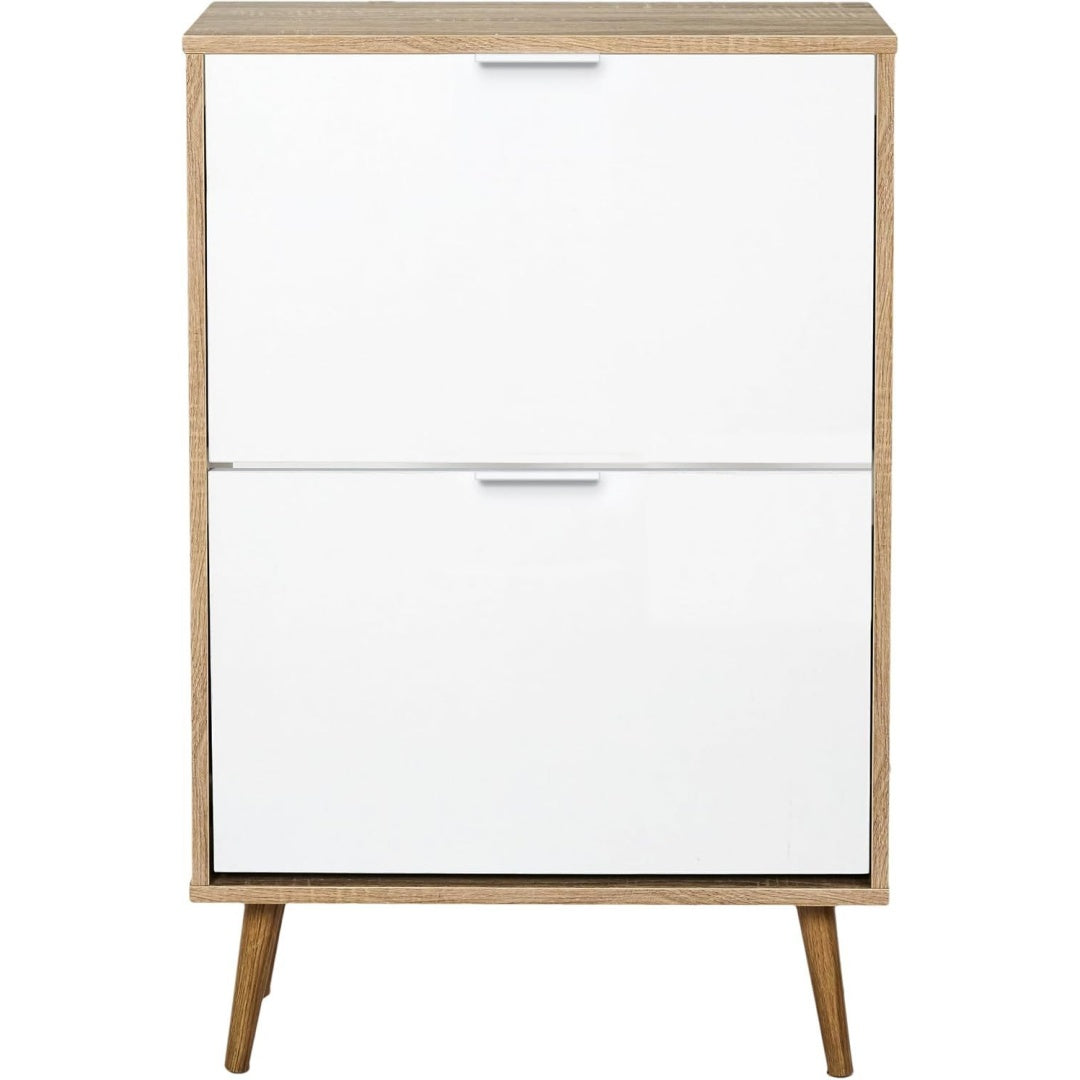 Pour un interieur harmonieux, armoire avec portes en finition blanc et marron