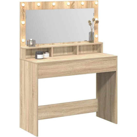 Une silhouette equilibree pour ce bibliotheque avec etageres, a l'aspect bois, teinte chene et bois naturel