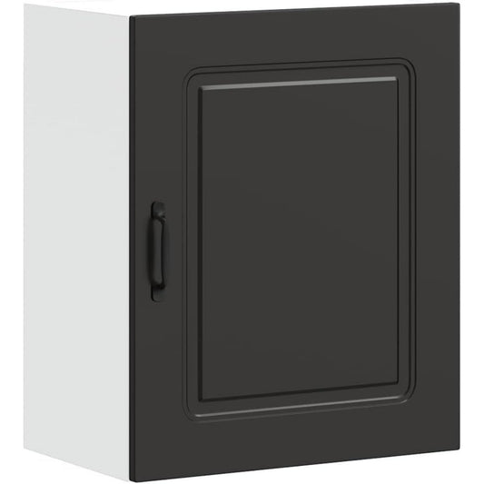 Une touche de caractere, buffet avec portes, a l'aspect bois dans un ton noir et bois naturel