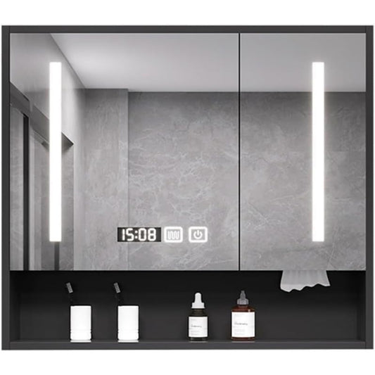 Un espace mieux organise grace a ce armoire a l'aspect bois, finition noir et bois naturel
