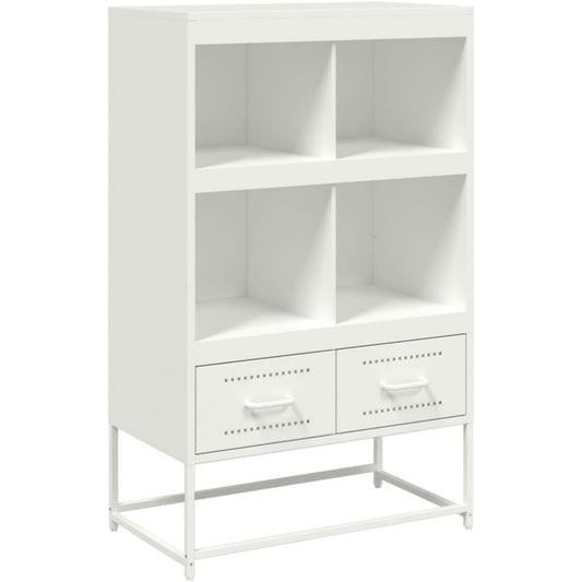 Le charme du rangement avec ce buffet avec portes, coloris blanc