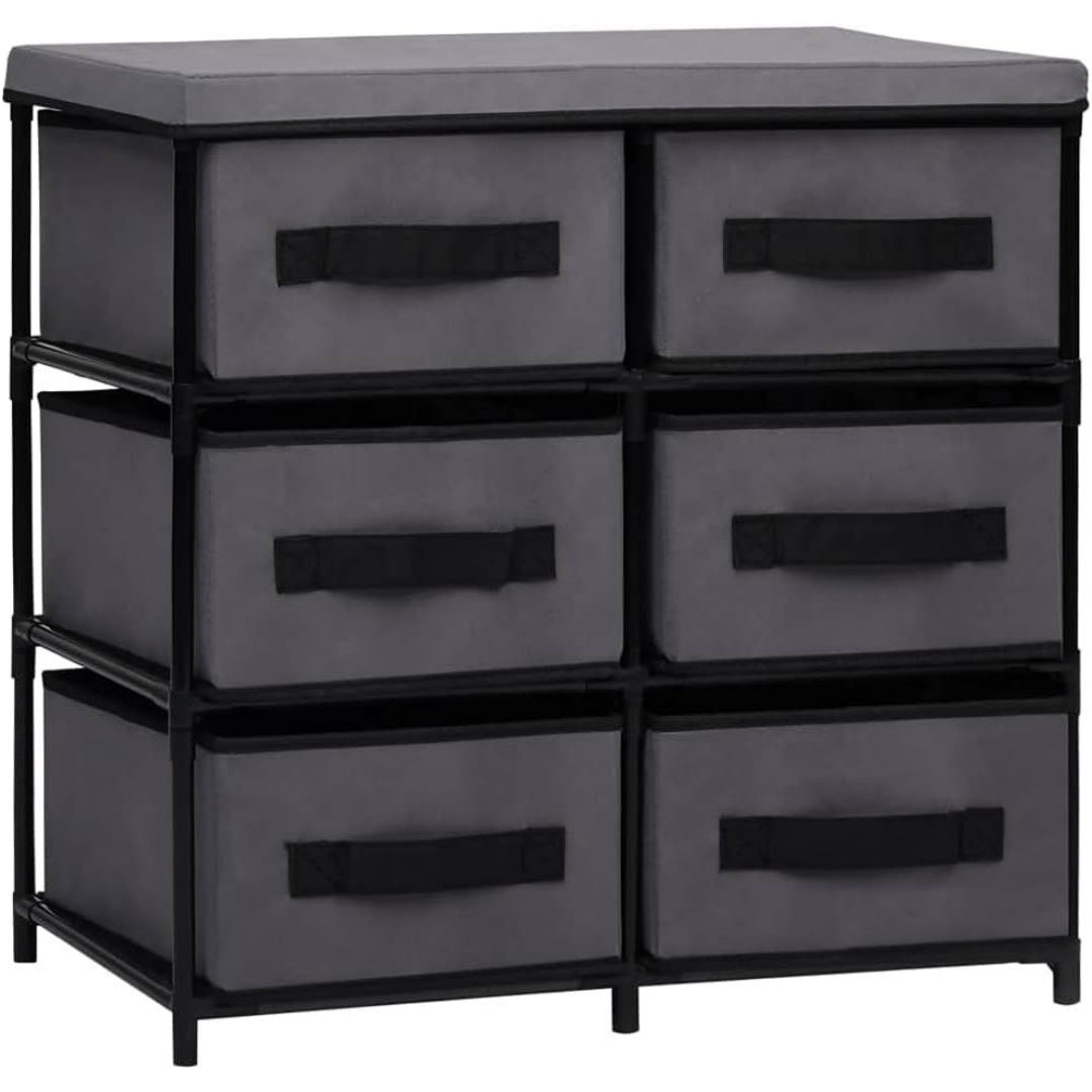 Une silhouette equilibree pour ce buffet avec tiroirs, teinte gris