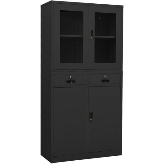 Pour un interieur harmonieux, commode avec tiroirs, avec portes en finition vert et anthracite