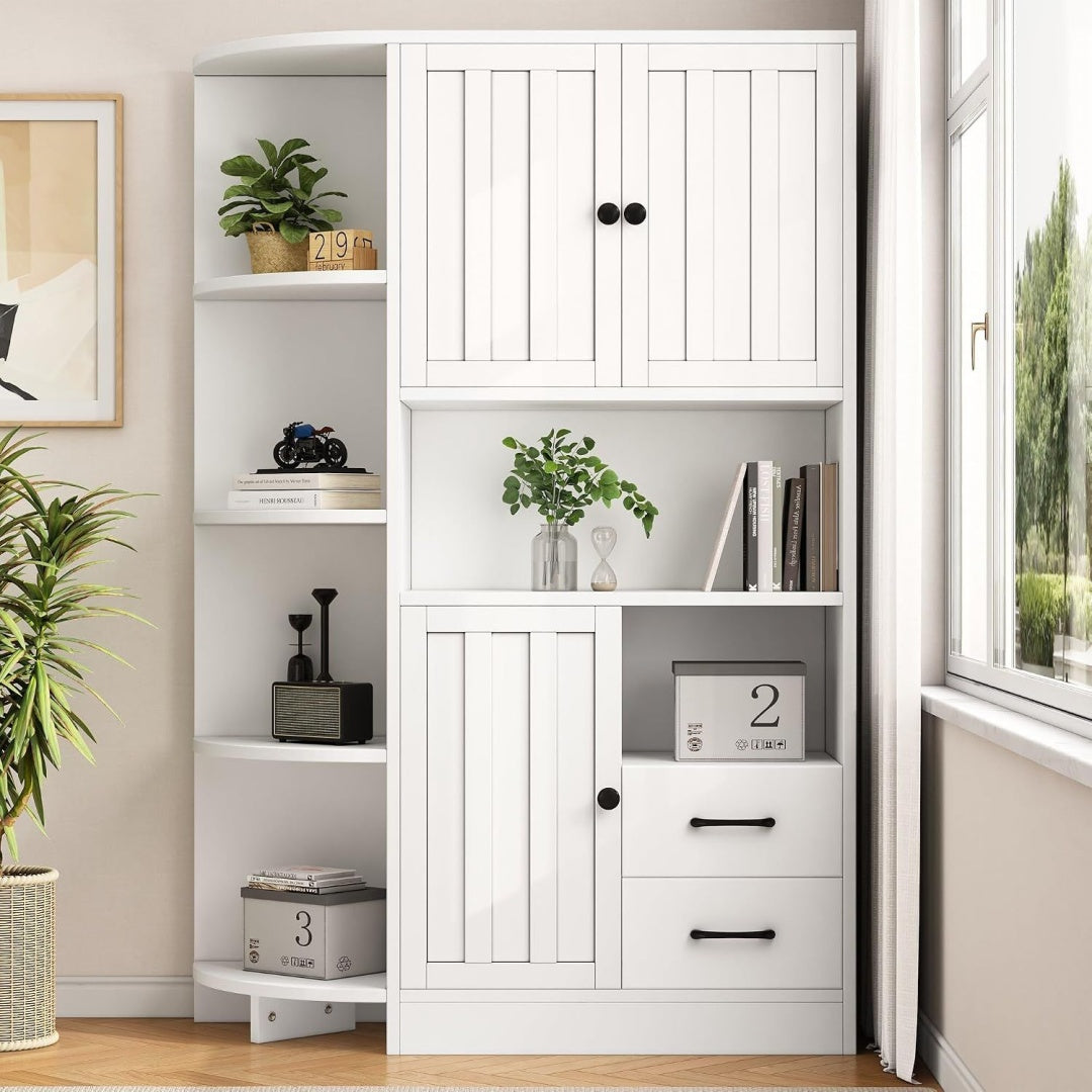Pour un interieur harmonieux, commode avec tiroirs, avec portes en finition vert