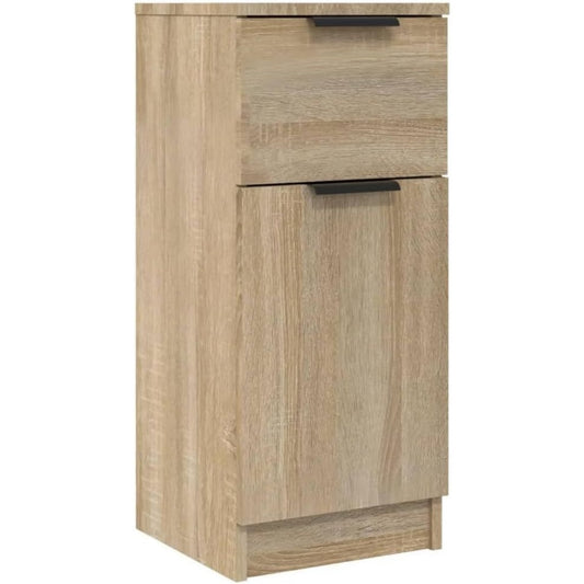 Une silhouette equilibree pour ce buffet avec tiroirs, avec portes, teinte chene et bois naturel