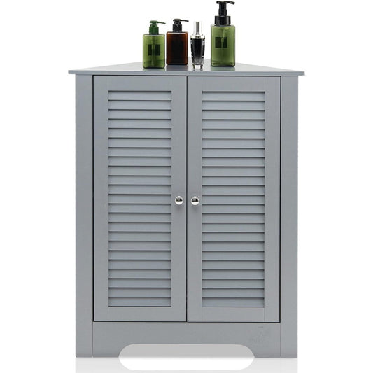 Le charme du rangement avec ce bibliotheque avec portes, avec etageres, coloris blanc et gris